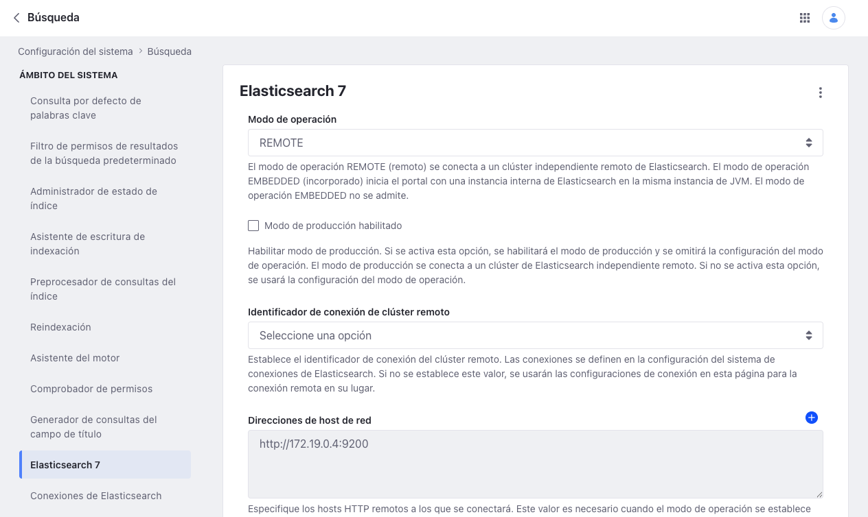 Configuración elasticsearch 7