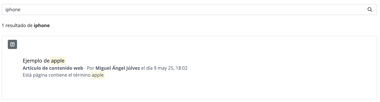 Ejemplo de búsqueda con sinónimos
